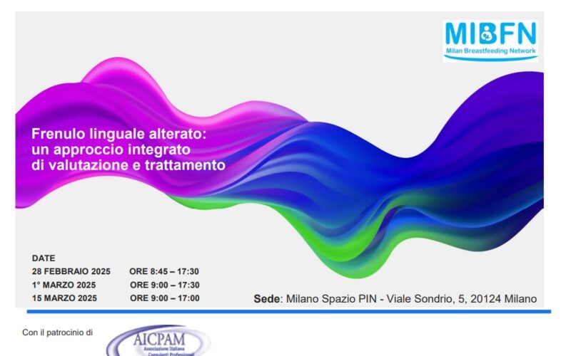 AICPAM patrocina il corso “Frenulo linguale alterato: un approccio integrato di valutazione e trattamento”